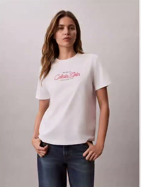 outline calvin klein logo graphic tee