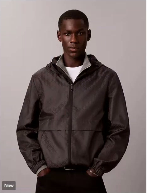 emblem logo nylon windbreaker jacket