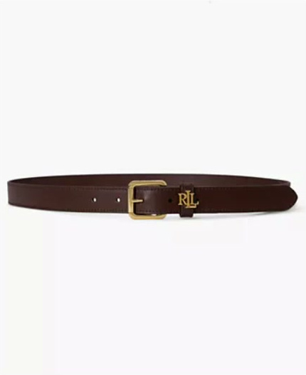 women's logo keeper leather skinny belt women's logo keeper leather skinny belt