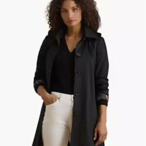 lauren ralph lauren — women's hooded water resistant a line raincoat, created for macy's