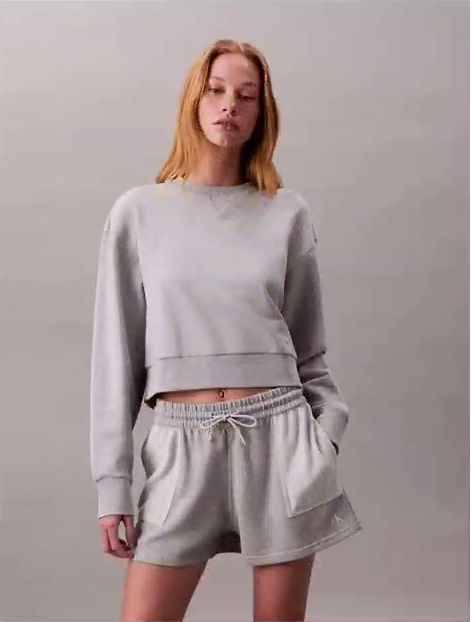 french terry cropped relaxed sweatshirt