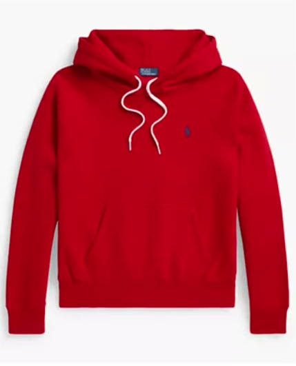 polo ralph lauren — women's shrunken fit fleece hoodie sweatshirt polo ralph lauren — women's shrunken fit fleece hoodie sweatshirt