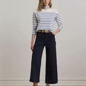 lauren ralph lauren — women's stretch chino wide leg cropped pants