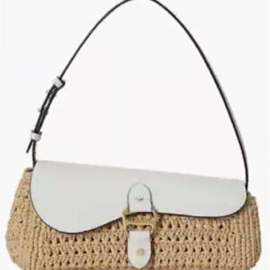 lauren ralph lauren — tasha small straw east west shoulder bag