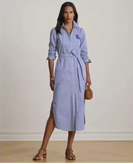 women's point collar striped broadcloth shirt dress women's point collar striped broadcloth shirt dress