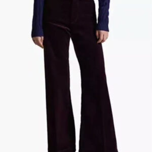 polo ralph lauren — women's beaton high rise flared 14 wale corduroy pants
