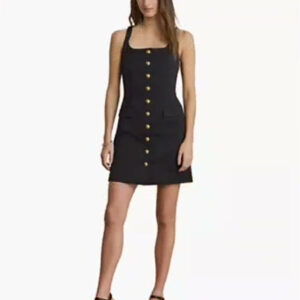 women's button trim faille cocktail dress