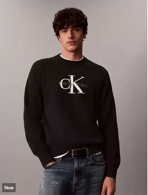 cotton monologo graphic relaxed sweater