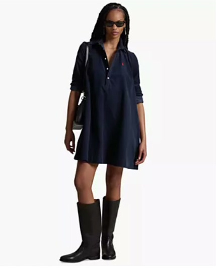 polo ralph lauren — women's corduroy pleated shirt dress polo ralph lauren — women's corduroy pleated shirt dress