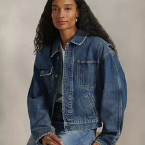 polo ralph lauren — women's spread collar denim jacket
