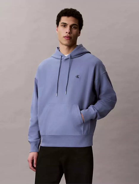 premium terry relaxed monogram fleece hoodie