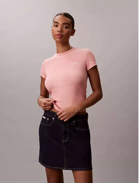contour rib logo graphic slim t shirt