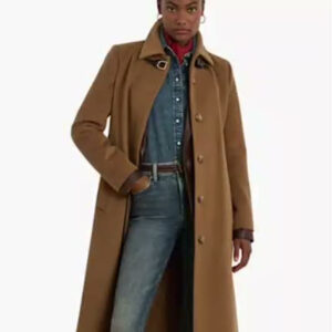 lauren ralph lauren — women's belted single breasted wool blend coat