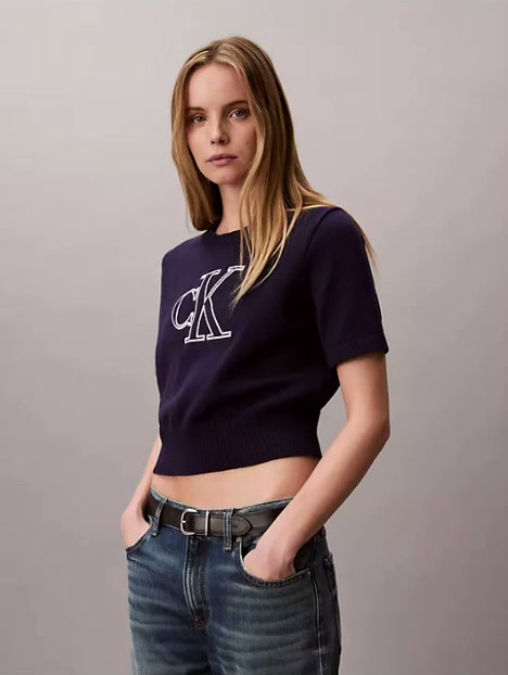 monogram cropped sweater