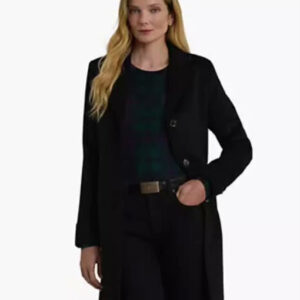 lauren ralph lauren — petite single breasted wool blend walker coat macy's exclusive