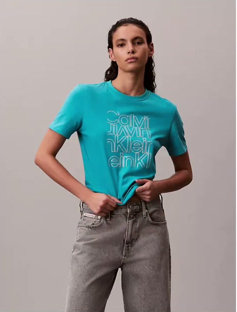 glitter logo graphic classic t shirt