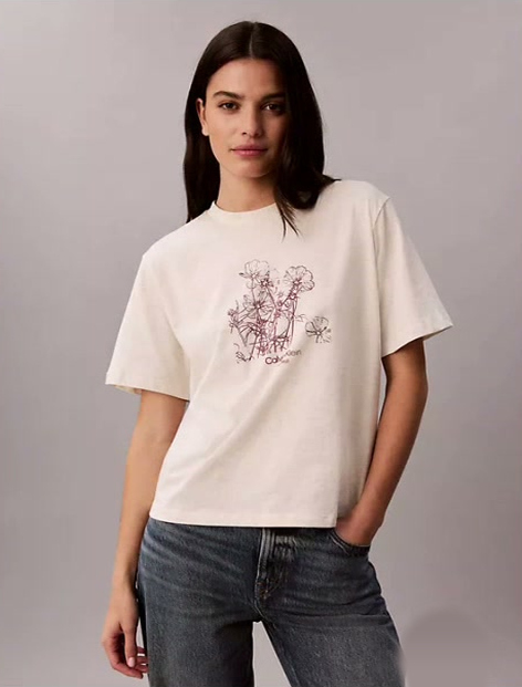 flower print boxy tee