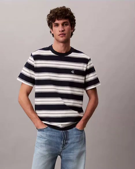 monogram stripe relaxed t shirt