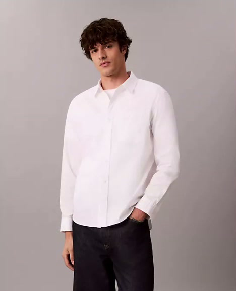washed poplin button down shirt