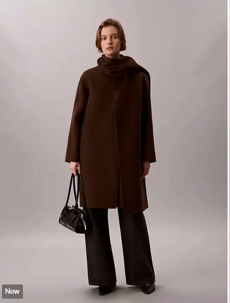 wool blend scarf coat