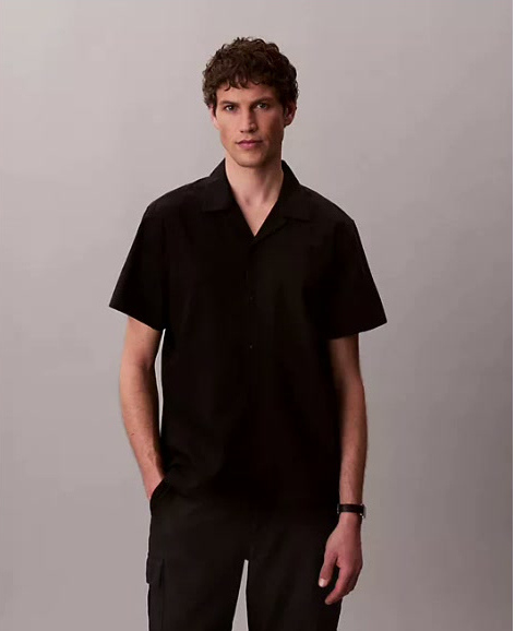 linen cotton short sleeve button down shirt