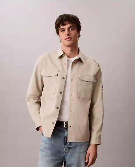 utility chino relaxed overshirt
