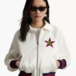 polo ralph lauren — women's spread collar long sleeve bomber jacket