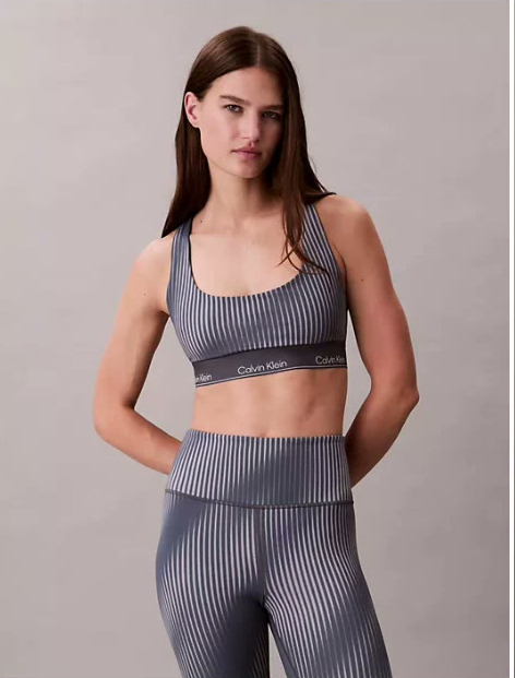 modern sport print racerback medium impact sports bra