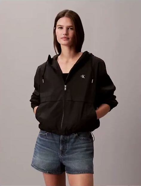nylon relaxed windbreaker jacket