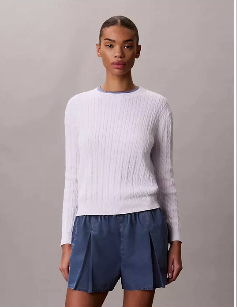 cotton cable knit sweater