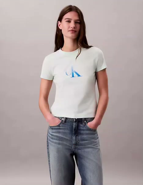 slim gradient monologo tee