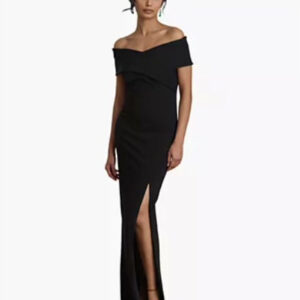 women's faille off the shoulder gown