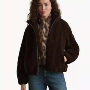 lauren ralph lauren — women's funnelneck faux shearling jacket