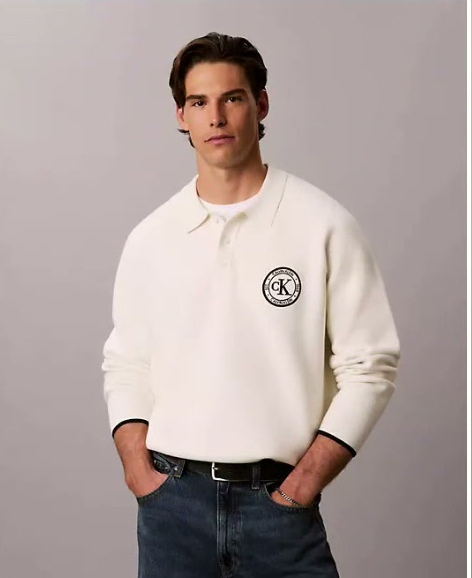 varsity logo polo sweater