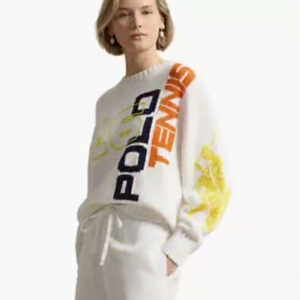 polo ralph lauren — women's us open graphic logo cotton sweater