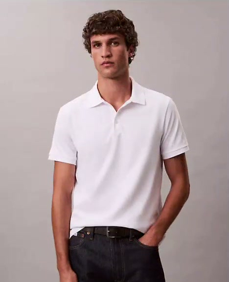 smooth cotton blend monogram polo shirt