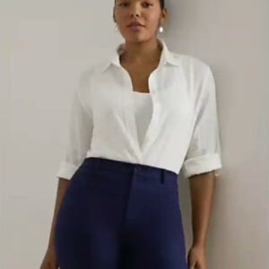 lauren ralph lauren — plus size roll tab shirt