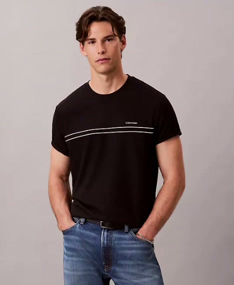 pique contrast piping tee