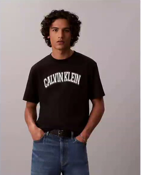 varsity calvin klein logo tee