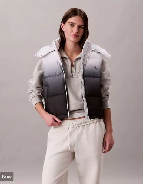ombre puffer vest