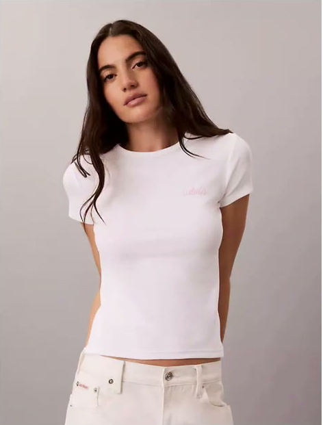 contour rib logo graphic slim t shirt