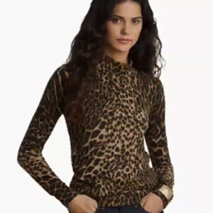 lauren ralph lauren — women's ocelot print mock neck | ong sleeve sweater