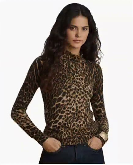 lauren ralph lauren — women's ocelot print mock neck | ong sleeve sweater lauren ralph lauren — women's ocelot print mock neck | ong sleeve sweater