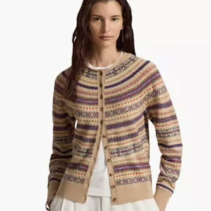 polo ralph lauren — women's fair isle wool blend slim cardigan