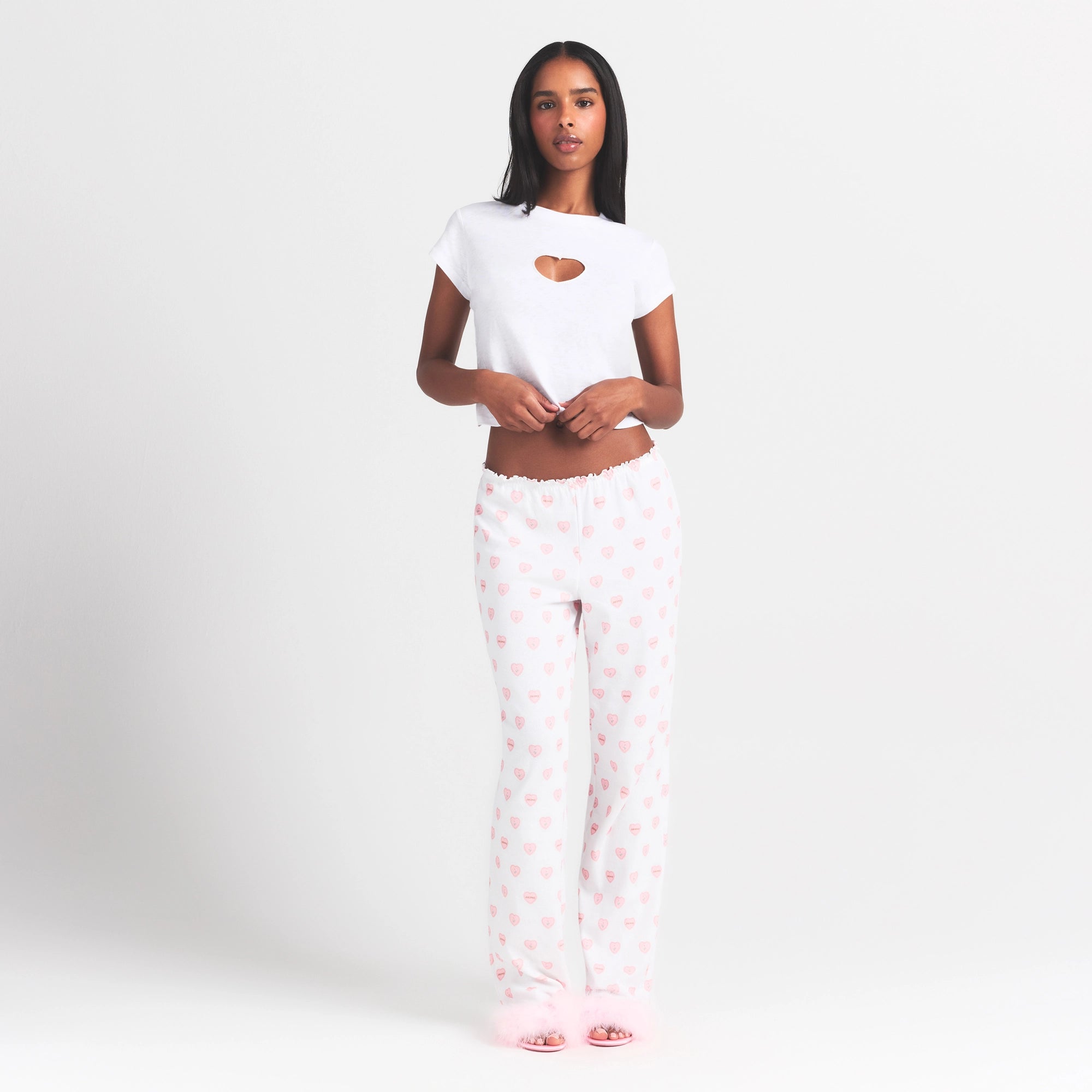 logo pointelle straight leg pant logo pointelle straight leg pant