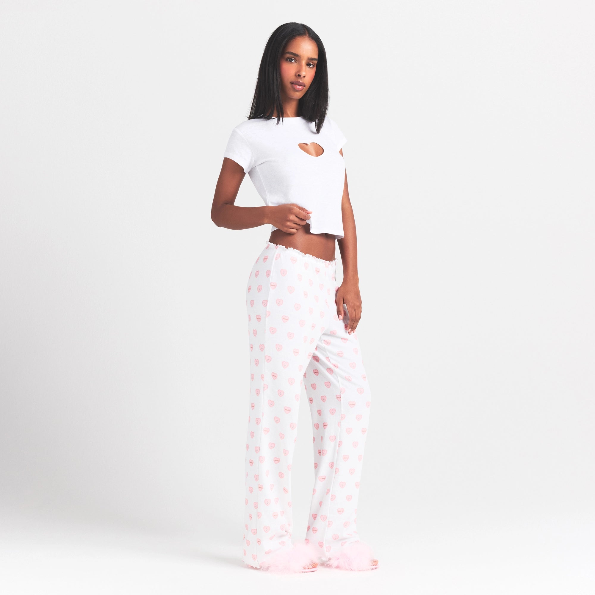 logo pointelle straight leg pant logo pointelle straight leg pant