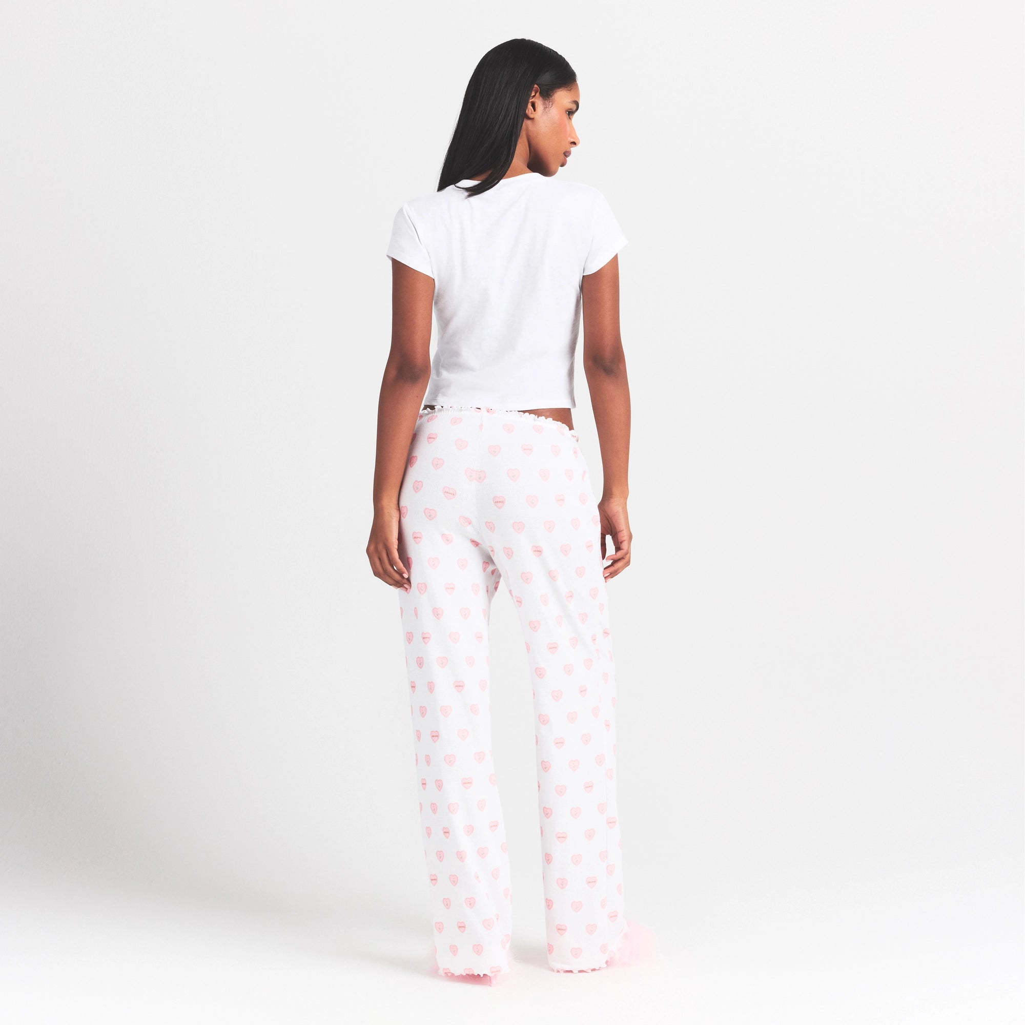 logo pointelle straight leg pant logo pointelle straight leg pant