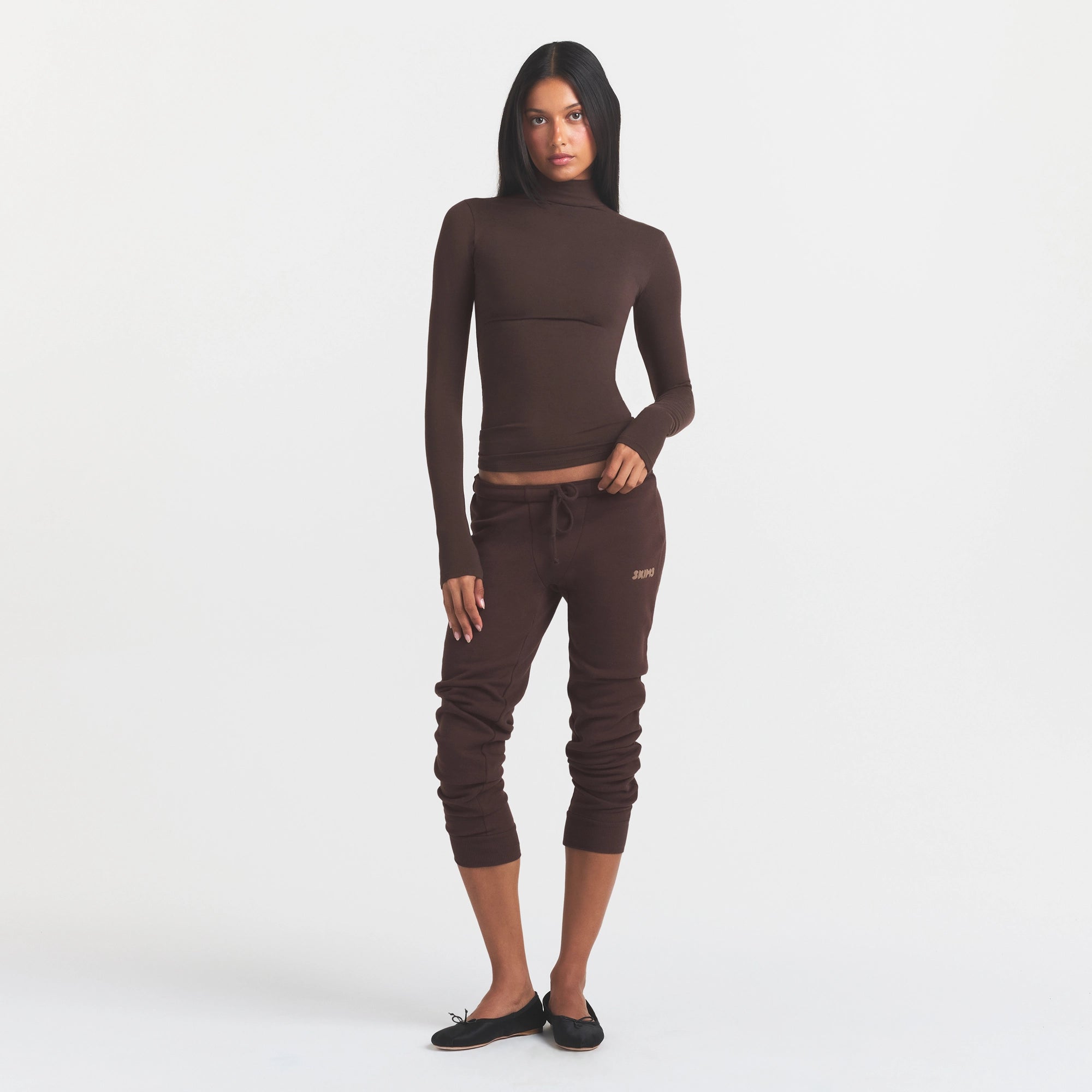 cotton fleece legging with embossed logo cotton fleece legging with embossed logo