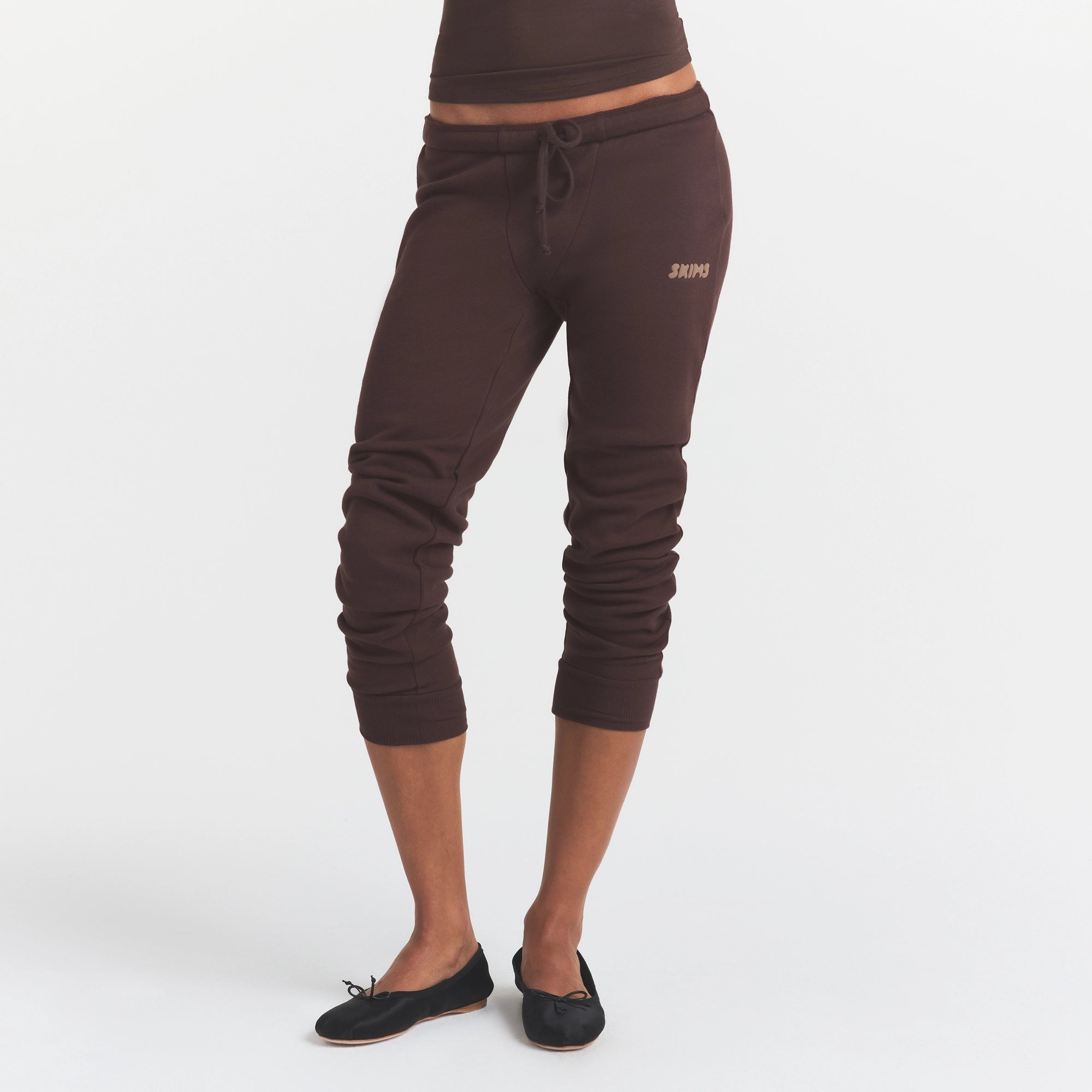 cotton fleece legging with embossed logo cotton fleece legging with embossed logo