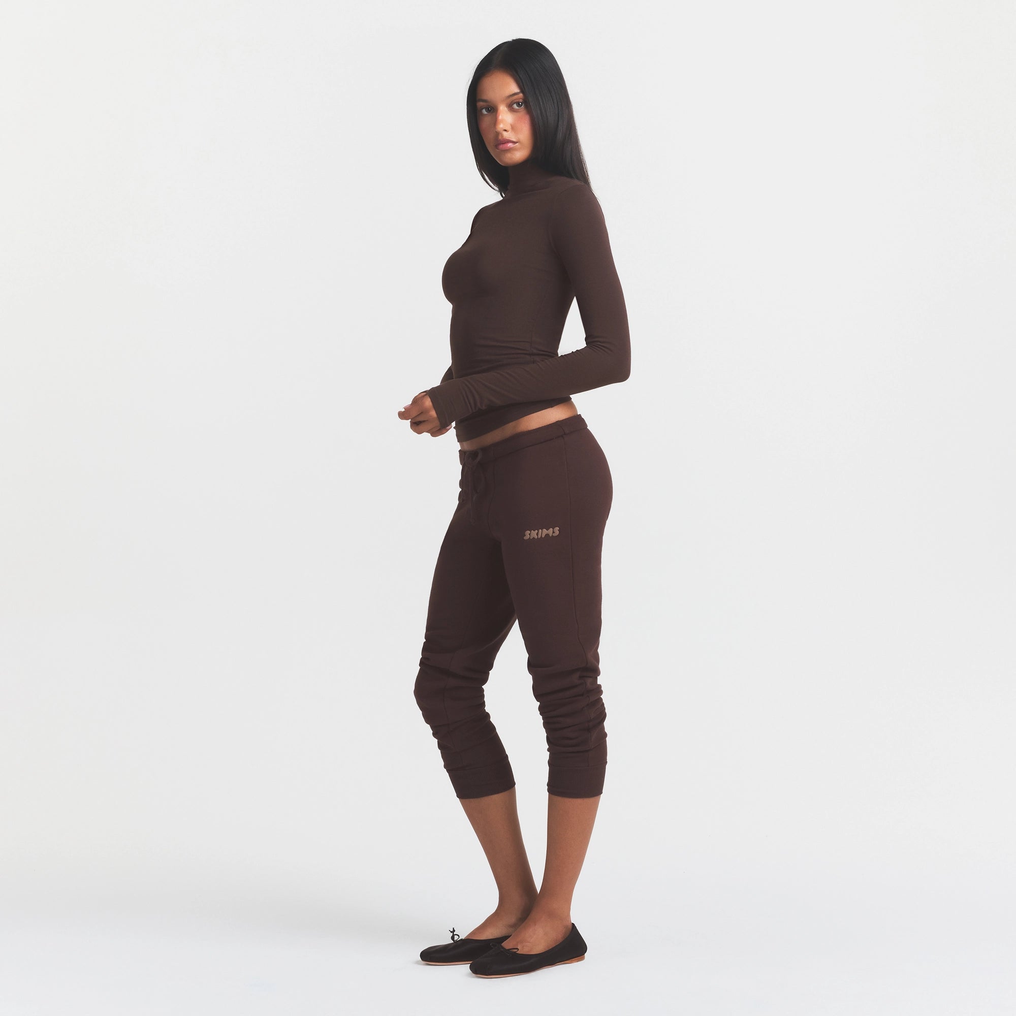 cotton fleece legging with embossed logo cotton fleece legging with embossed logo